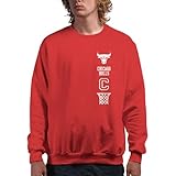 Junk Food Men's Standard Chicago Bulls LC Stacked Logo-NBA Adult Crew FleeceFor Women, RED