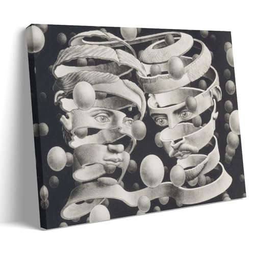 Bond of Union By MC Escher Artists Works Poster sur toile esthétique Décoration murale d'intérieur moderne 20 x 30 cm