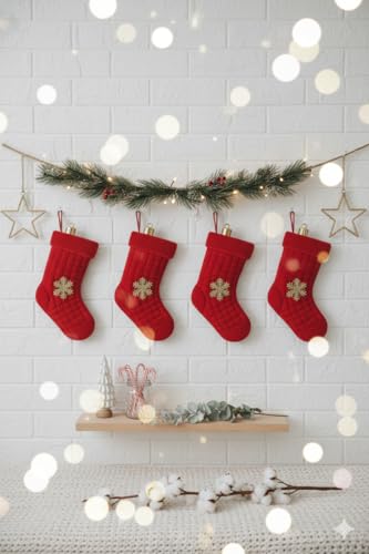 Image of Christmas Decorations Small Velvet Sock Stocking, Xmas Gift Stockings, Large Hanging Christmas Tree Decoration Items for Xmas Tree, Home Decor, Door, Window | PoPo Toys | 4 Pcs