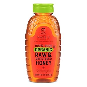 Nate’s Organic 100% Pure, Raw & Unfiltered Honey – USDA Certified Organic – 16oz. Squeeze Bottle