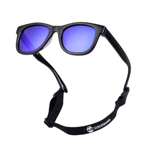 Image of COCOSAND Flexible Baby Sunglasses with Strap Polarized UV Protection for Toddler Infant Newborn Boy Girl Age 0-24 Months