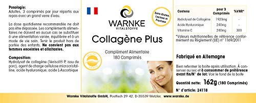 Collagen Tabletten - mit Hyaluronsäure und Vitamin C - hochdosiert - 180 Tabletten | Warnke Vitalstoffe - Deutsche Apothekenqualität – Bild 5