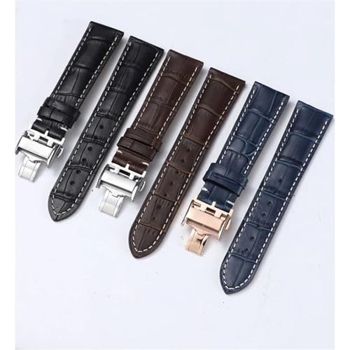 Bracelet montre cuir Longines Master Collection boucle déployante papillon noire - 3