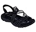Skechers Women's Reggae Slim-Sunnyside 2.0 Sandal, Black/Black, 8