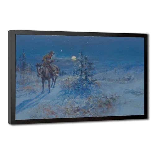 Tableau vintage western Joshing Moon pour creer un coin lecture chaleureux
