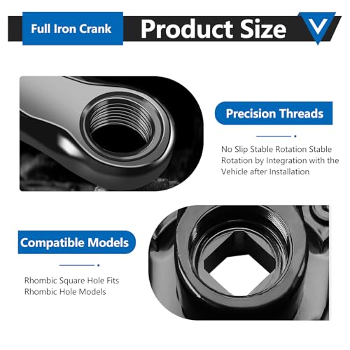 SXTDKMJ 2 Stück Fahrrad Kurbel, Fahrrad Kurbelarm 170mm Crank Kurbelverkürzung Fahrradkurbel Kurbelarm für Rennräder City Bike Mountainbikes Rennrad