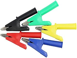 5 Pcs Banana Insulated Safety Test Clip Crocodile Safety Test Clip Metal Crocodile Clips for Multimeter and Clamp Meters Test Random Color