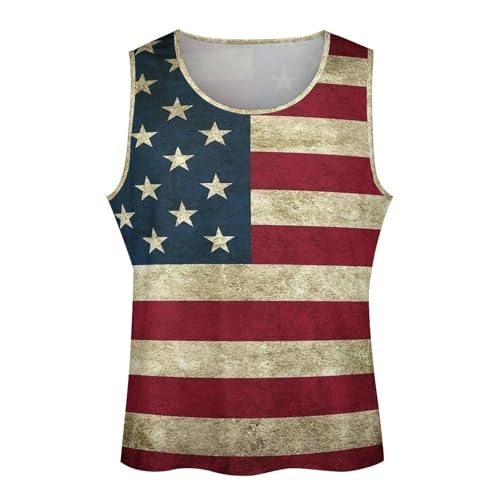 American Flag USA Pattern Men's Tank Tops Sleeveless Vest Athletic Fitness T Shirts Workout Muscle Shirts4