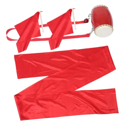 VICASKY 伝統的なの腰太鼓 パーカッション楽器 耐久性のある設計 打楽器 ストラップ付き ドラムスティック スカーフ 長い素材 各種パフォーマンスや文化イベントに適した楽器