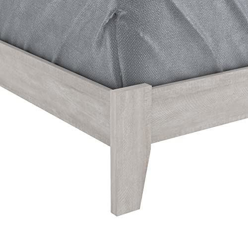 Galano Tiena Bed Frame - Wood Platform With Headboard - Bedroom - Wooden Slat Support - No Box Spring Needed - Easy Assembly - Queen Size - Dusty Grey Oak #TOP5