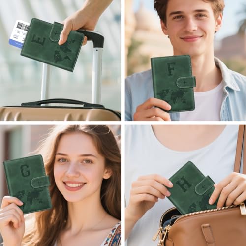 Portefeuille de voyage RFID vert pin initialisé E pour vos déplacements internationaux