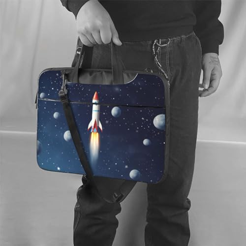 Sac d'ordinateur portable Rocket in Space protégeant des chocs avec sa poignée