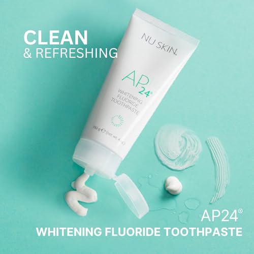 Nu Skin AP 24 Whitening Fluoride Toothpaste | 4oz | Brightens and Whitens Teeth | Helps Prevent Dental Cavities | Gentle Vanilla Mint Formula (1 Pack, Fluoride)