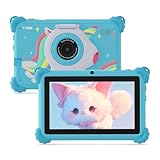 C idea 7 pollici per tablet bambini da 3 a 7 anni, tablet Android, 4(2+2) GB di RAM + 32 GB di ROM, schermo IPS 1024 x 600, Wi-FI, Bluetooth, iWawa preinstallato, con custodia protettiva (blu)