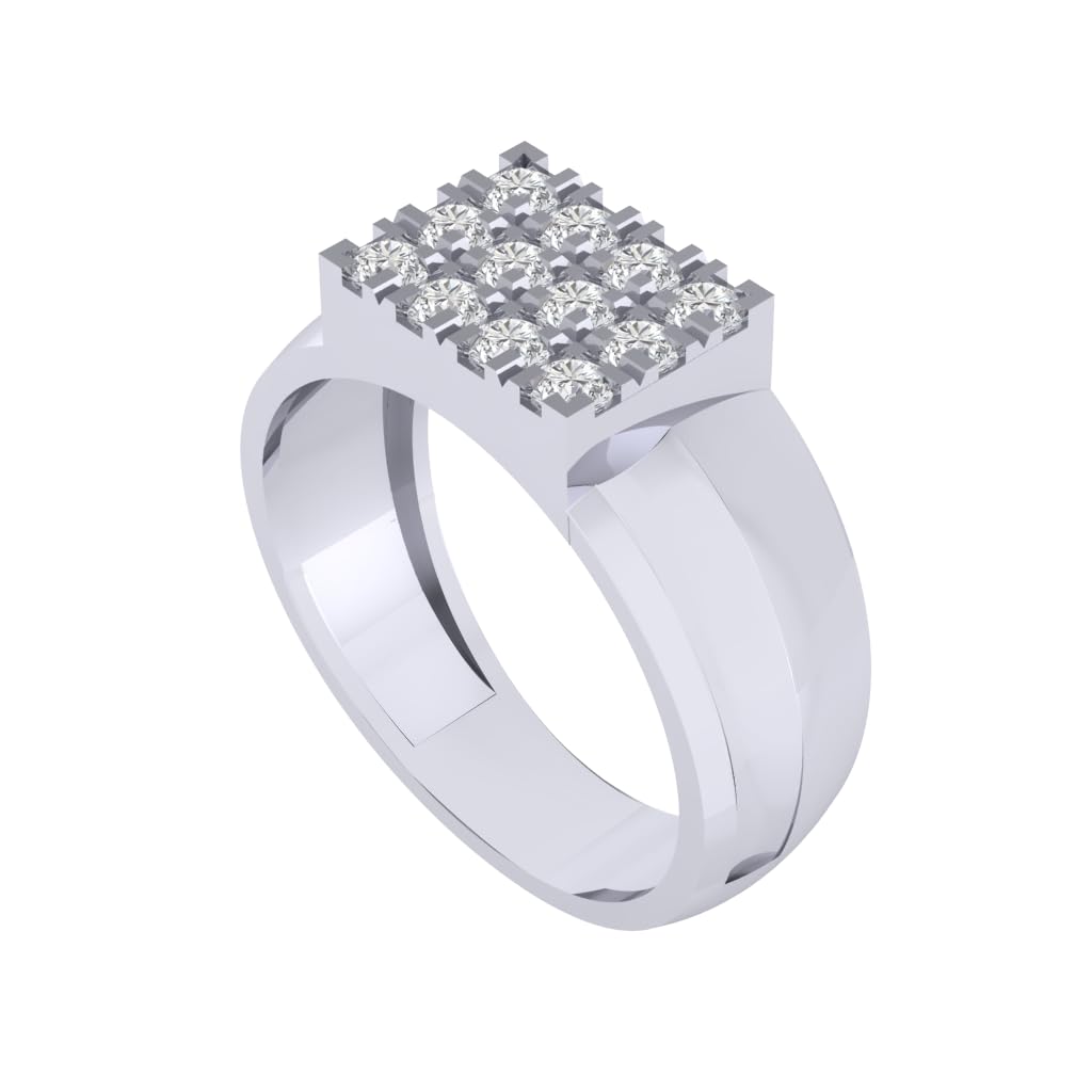 Pure 925 Sterling Silver Modern Designer Band Ring | Gold, Rhodium, Rose Gold Plating Options | Diamond Ring Gift for Men and Boys | Model RSM00019-picture-34