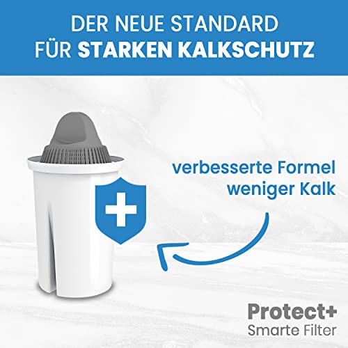 GLAS-Wasserfilter PearlCo (mint) mit 1 Protect+ classic Filterkartusche (f. hartes Wasser) - Made in EU