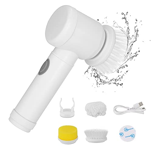 UGCER Brosse de Nettoyage électrique sans Fil Rechargeable par USB avec 3 têtes de Brosse remplaçables pour Nettoyer la fenêtre de l'évier Mural Cover