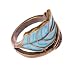 Vintage Boho Style Fashion Bronze & Blue Leaf Winding Wrap Finger Ring By VAGA®