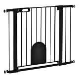 Parapetto Di Sicurezza 75-103 Cm Con 2 Prolunghe, Chiusura Automatica, Nero Facile Da Inst...