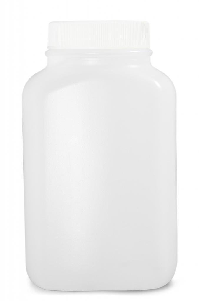 Qorpak PLC-09005 HDPE Oblong Bottle with 53-400 White Polypropylene SturdeeSeal, Polyethylene Foam Lined Cap Attached Vacuum, Ionized, 33 oz, Natural (Pack of 116)