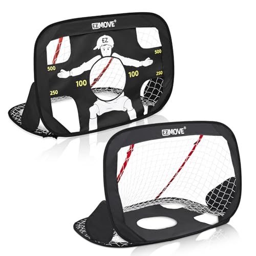 ezmove Football Goal Mini Pop Up Football Net Goals for Kids Garden Training Equipment Boys Gifts, 80 * 120 * 80cm…, Black