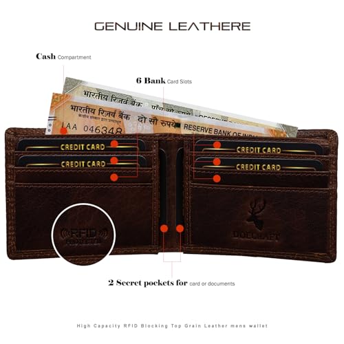 Image of Men's Top Grain Leather Wallet with Crocodile 3D Print | 8 Card Slots Bifold Wallet | RFID Protected (Maroon)