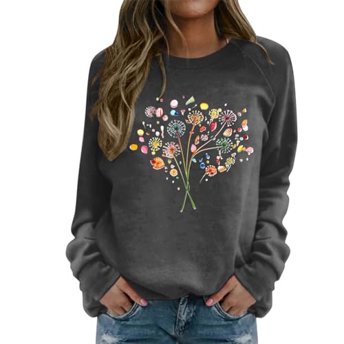 Sweatshirt femme pissenlit gris pull doux symbole de liberté et confort