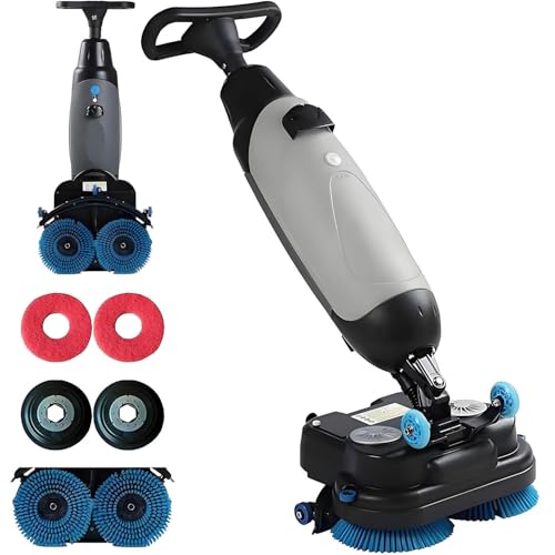 Commercial Electric Floor Scrubber &amp; Tile Polisher - Cordless 360° Rotating Carpet Extractor &amp; Power Scrub Brush for Vinyl, Concrete, Luxury Flooring - Self-Propelled Convenience