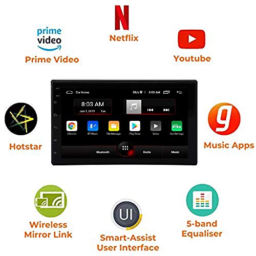 Image of Auto Snap 9 Inch Full HD 1080 Touch Screen Double Din Player Android 12 Gorilla Glass IPS Display Car Stereo with GPS /Wi-Fi /Navigation /Mirror Link Compatible for Corolla 2017
