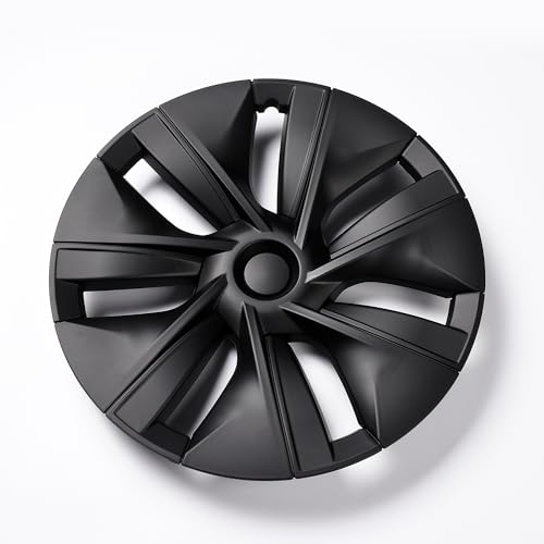 Image of Matte Black Hubcap Wheel Cover Replacement Kit Compatible with Model Y, 19 inch Hub Caps Wheel Rim Cover Protector Car Exterior Accessories Pack of 4, 19 inches