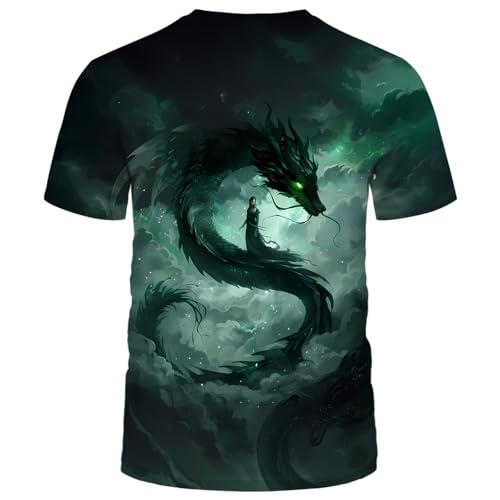 LAOLIUSN Traditional Chinese Dragon T-Shirt Funny Anime Graphic Tee Shirt2