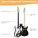 GLARRY Left Hand 4 String Electric Bass Guitar for Beginner Full Size Kit with Cable, Strap, Bag and Accessories (Black)