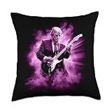 Donald Trump Playing Electric Rock Guitar Throw Pillow