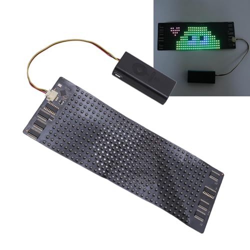 Image of Flexible LED Display 12x32 HD Full Color Portable App Controlled Screen for Bag Hat Glasses Rollable 158.5x58mm Customizable