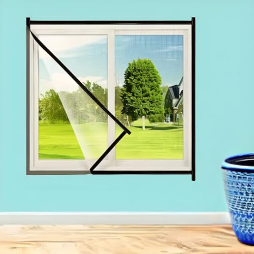Netfly Mosquito Net for Windows | DIY Magnetic Self-Adhesive Insect Screen | Fine Mesh Fly & Bug Protector for Home & Office (5 * 5 ft- White)