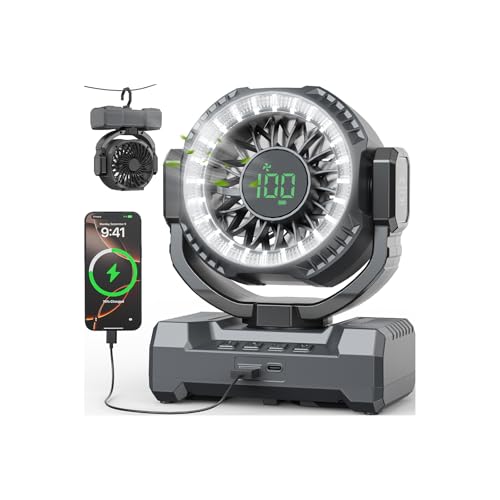 24000mAh Camping Fan, Portable Rechargeable Fan - image 1