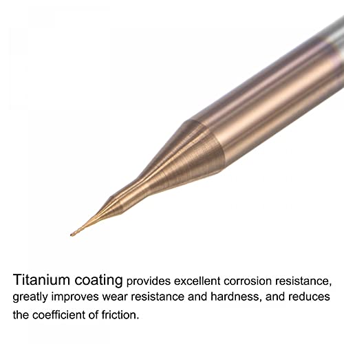 Image of uxcell End Mill CNC Router Bits, 1 /8 inch 3.175mm Shank 0.2mm x 1mm Titanium Coated Tungsten Carbide Engraving Milling Cutter for PCB Plastic Fiber Wood 2pcs