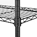 Seville Classics Solid Steel Wire Shelving Storage Unit Adjustable Shelves Organizer Rack, for Home, Kitchen, Office, Garage, Bedroom, Closet, Black, 4-Tier, 36