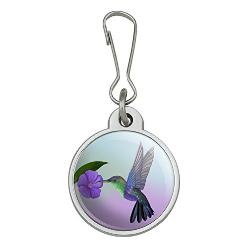 Hummingbird Crowned Woodnymph Purple Violet Jacket Handbag Purse Luggage Backpack Zipper Pull Charm