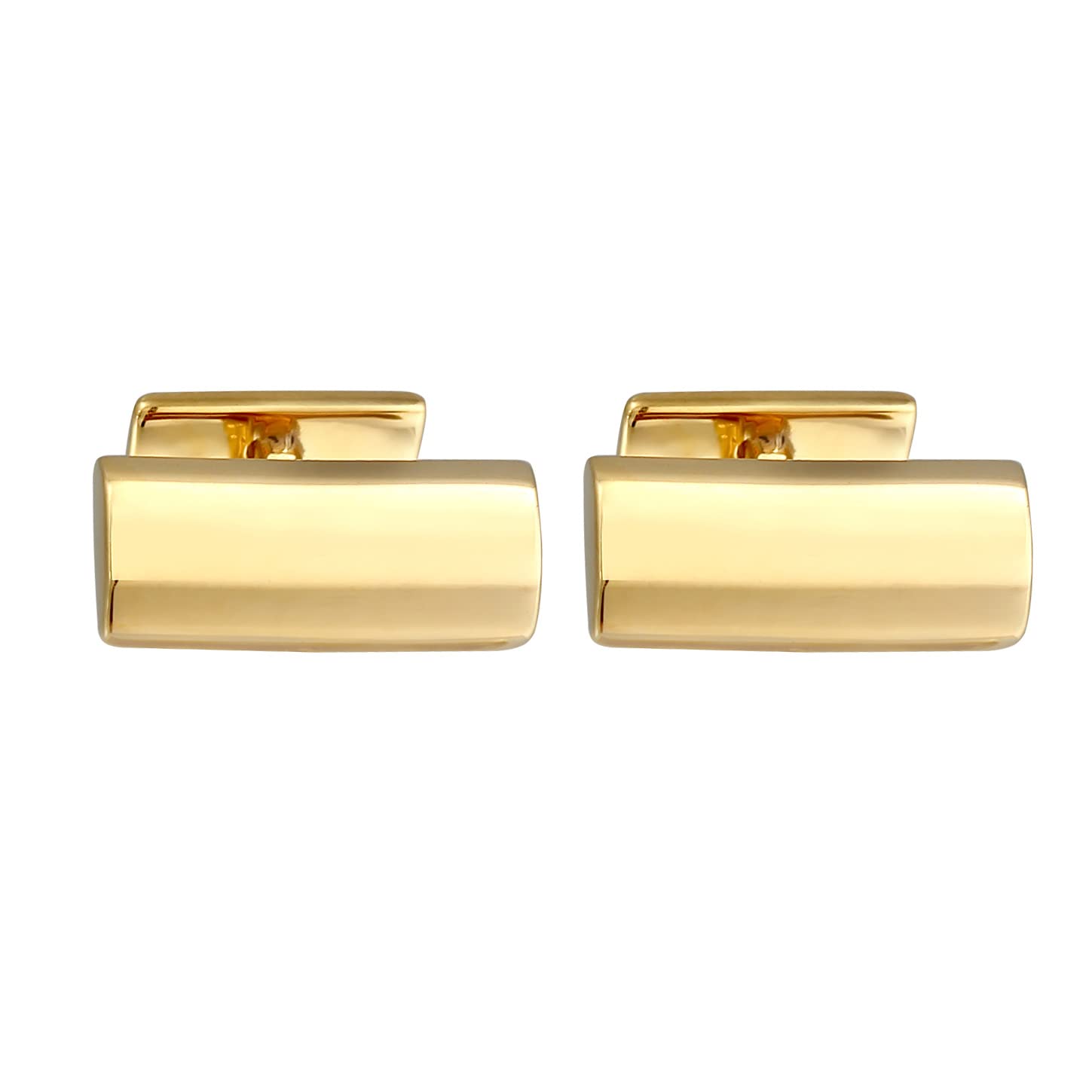 Kuzzoi Manschettenknöpfe für Herren rechteckig geformt, aus echtem 375er Gelbgold, Gold Cufflinks für das Hemd, Stilvolles Männer Geschenk für Hochzeit und Geburtstag