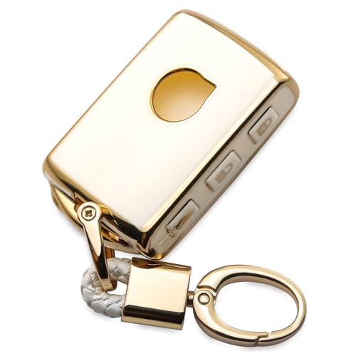 CHENZLIN for Volvo Key Fob Cover 4-Button TPU Case Keychain Accessories