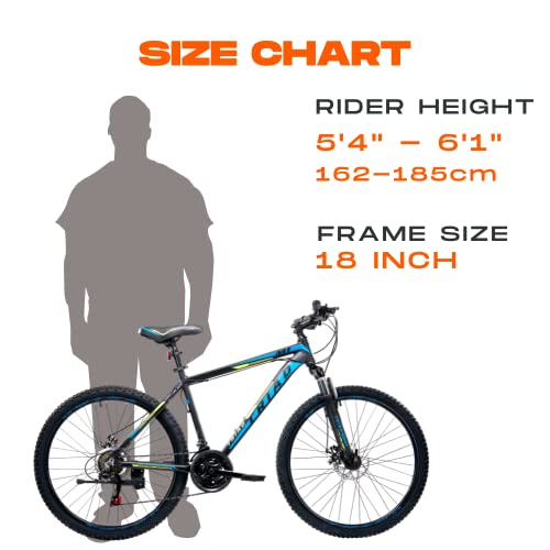 Image of TRIAD Unisex-Adult M1 26t 26 Inches Mountain Bike 18 Inch 21 Speed Fully Fitted Mountain Bicycle (Matt Black, Ideal For:15+ years)