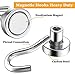 MIN CI Magnetic Hooks Heavy Duty, 35lb+ Strong Magnetic Wall Hooks for Hanging, Neodymium Metal Magnets with Hooks Large Magnetic Hooks, for Classroom Cruise Fridge Kitchen, Pack of 12