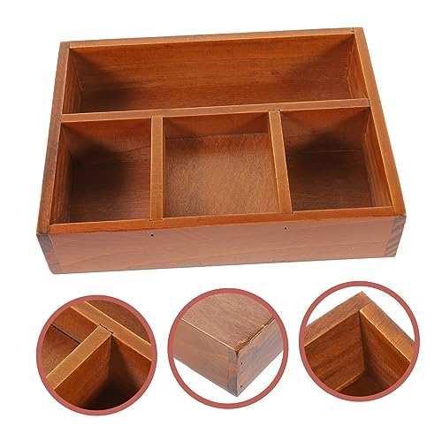 Boite de rangement en bois à compartiment transparent pour optimiser votre comptoir
