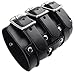 Black Real Leather Bracelet Band Hip-hop Punk Goth Style 9cm Wide Leather Cuff Decoration