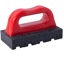 Rub Brick Tool, 20 Grit Masonry Rubbing Brick, Concrete Tools, Removing Smoothing Cleaning Marks Fluted Tool with Handle