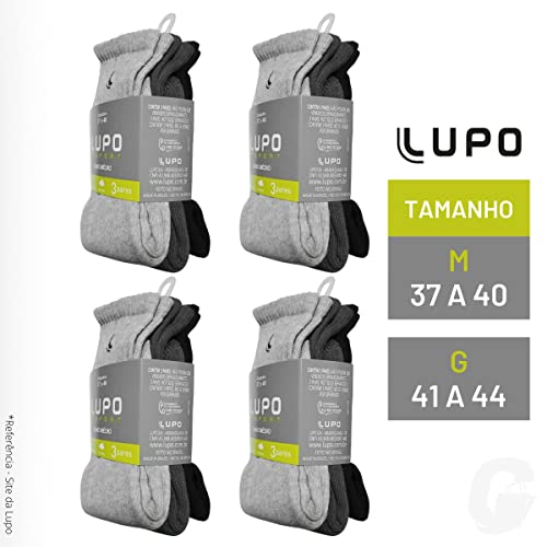 Kit 12 Pares De Meias Esportiva Lupo Cano Médio Algodão 3245 Original