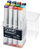 Copic Marker Copic Alcohol Sketch Marker Set, 12, Basic Colors Count