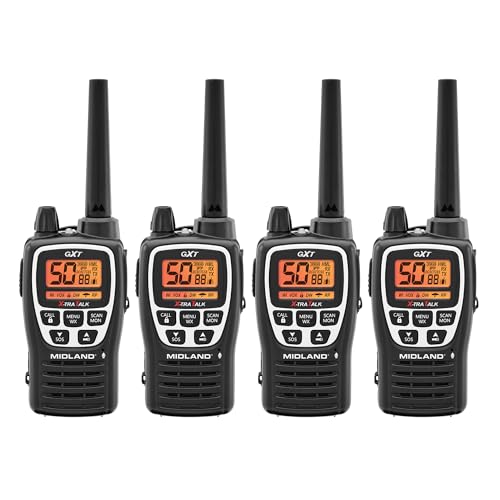 Midland GXT3000 GMRS Radio - 4 Pack Bundle w/Headsets & Chargers
