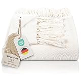 QUALITÉ PREMIUM: La couverture d'intérieur est fabriquée en 100% coton et, avec un poids de 260g/m2, elle n'est pas trop fine, super douce et moelleuse. Elle est parfaite comme couverture douillette pour les chaudes journées d'été et d'hiver.